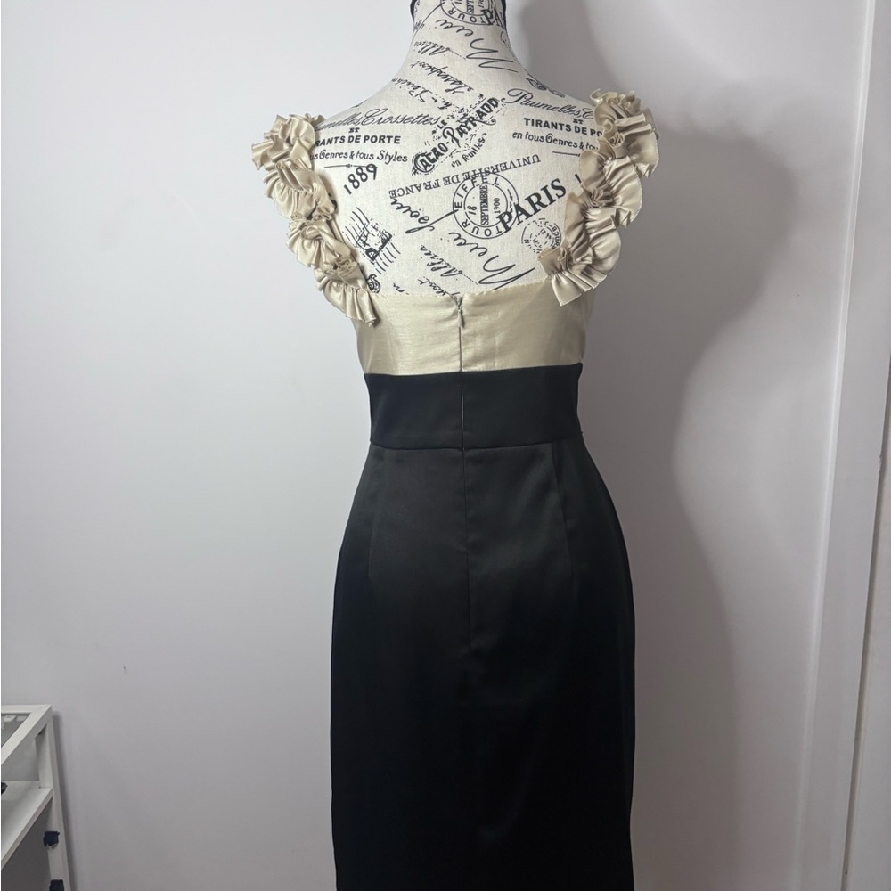 Jessica Cream and White Embellished Sheath Dress